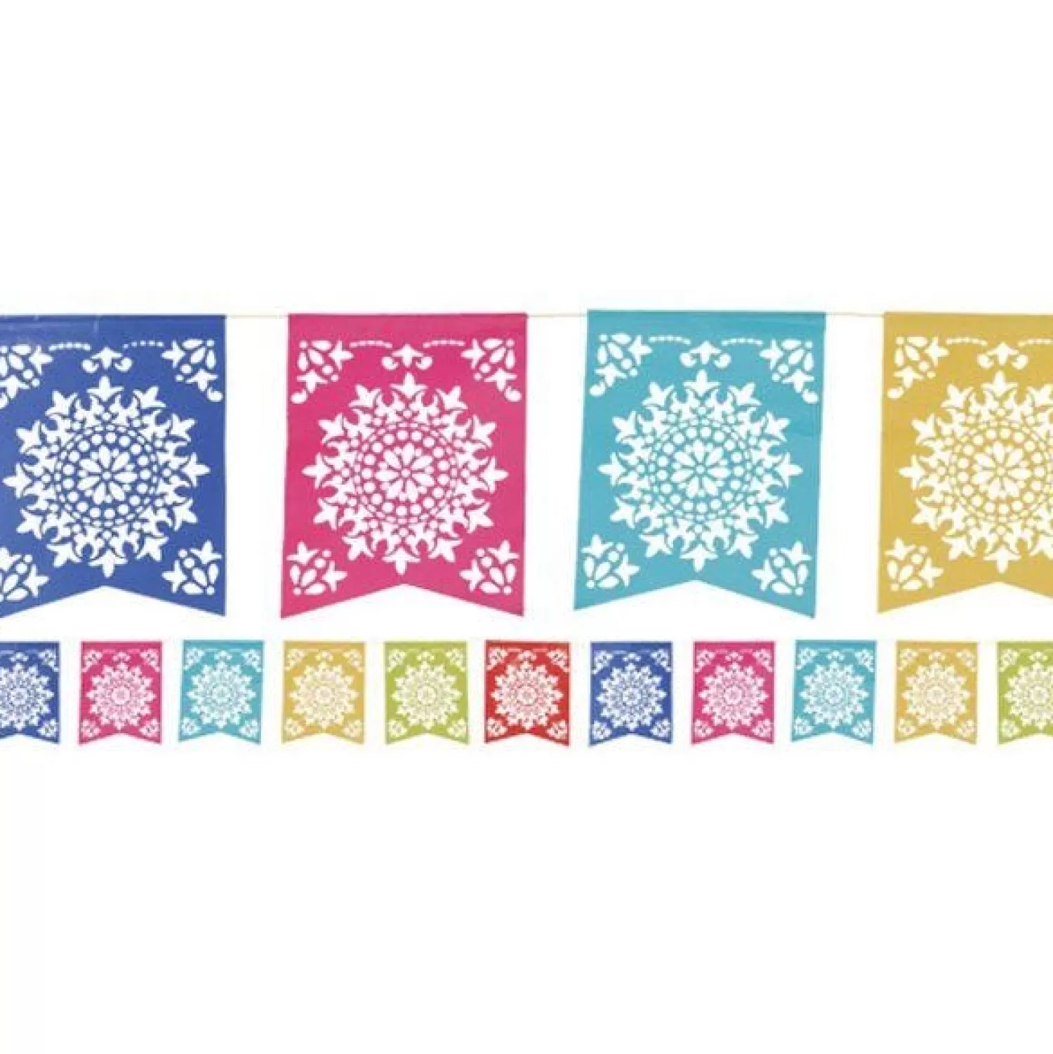 Best Party Delights Patterned Multi Coloured Paper Bunting - 3.6M Mexican Decoration