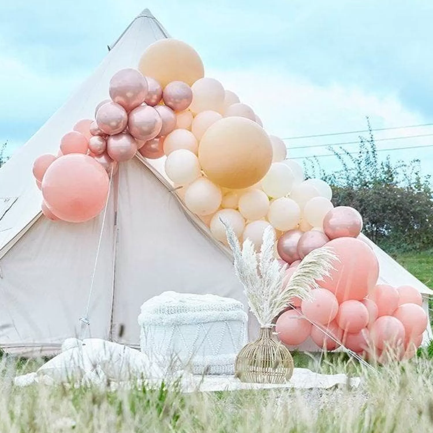 Best Sale Party Delights Peach, Nude & Rose Gold Large Balloon Arch Diy Kit - 200 Balloons