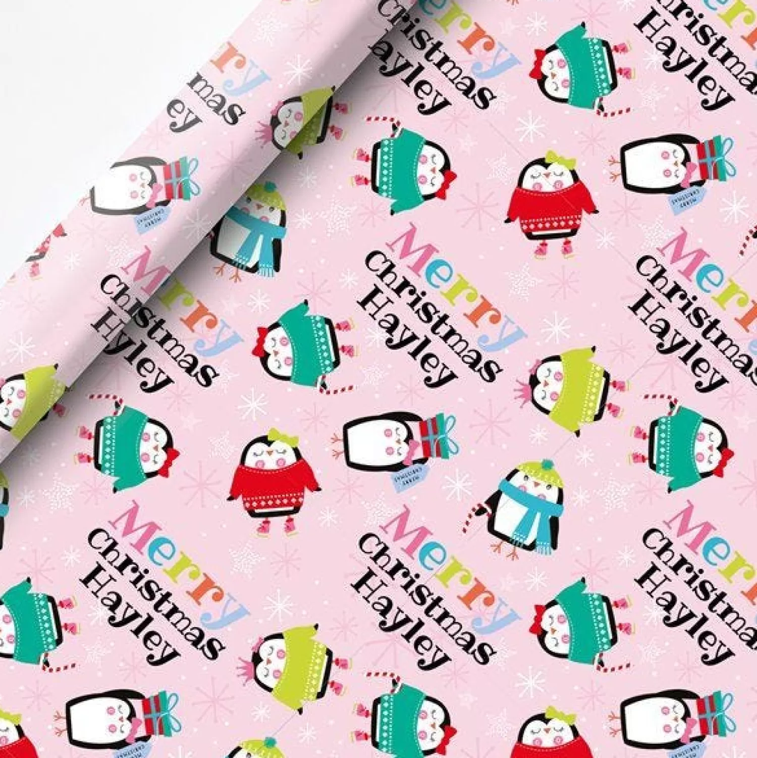 Penguin Sparkle Christmas Personalised Wrapping Paper - 62 X 100Cm Sheet<Party Delights Cheap