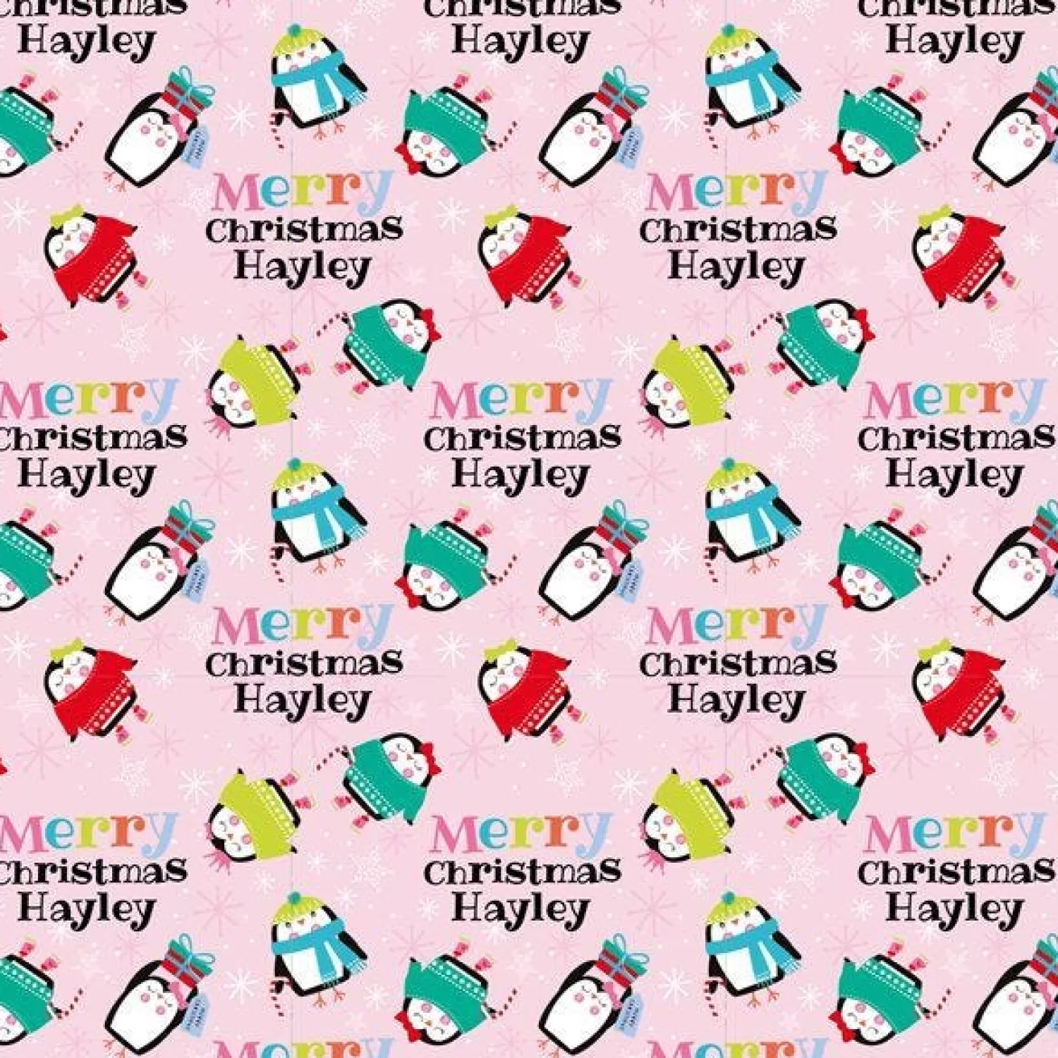 Penguin Sparkle Christmas Personalised Wrapping Paper - 62 X 100Cm Sheet<Party Delights Cheap