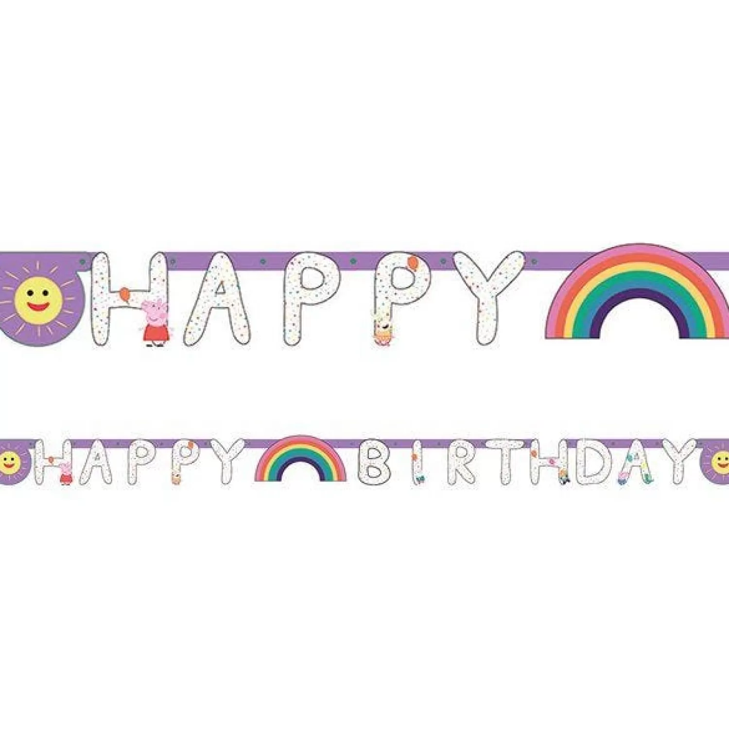 New Party Delights Peppa Pig 'Happy Birthday' Paper Letter Banner - 2.1M X 13Cm