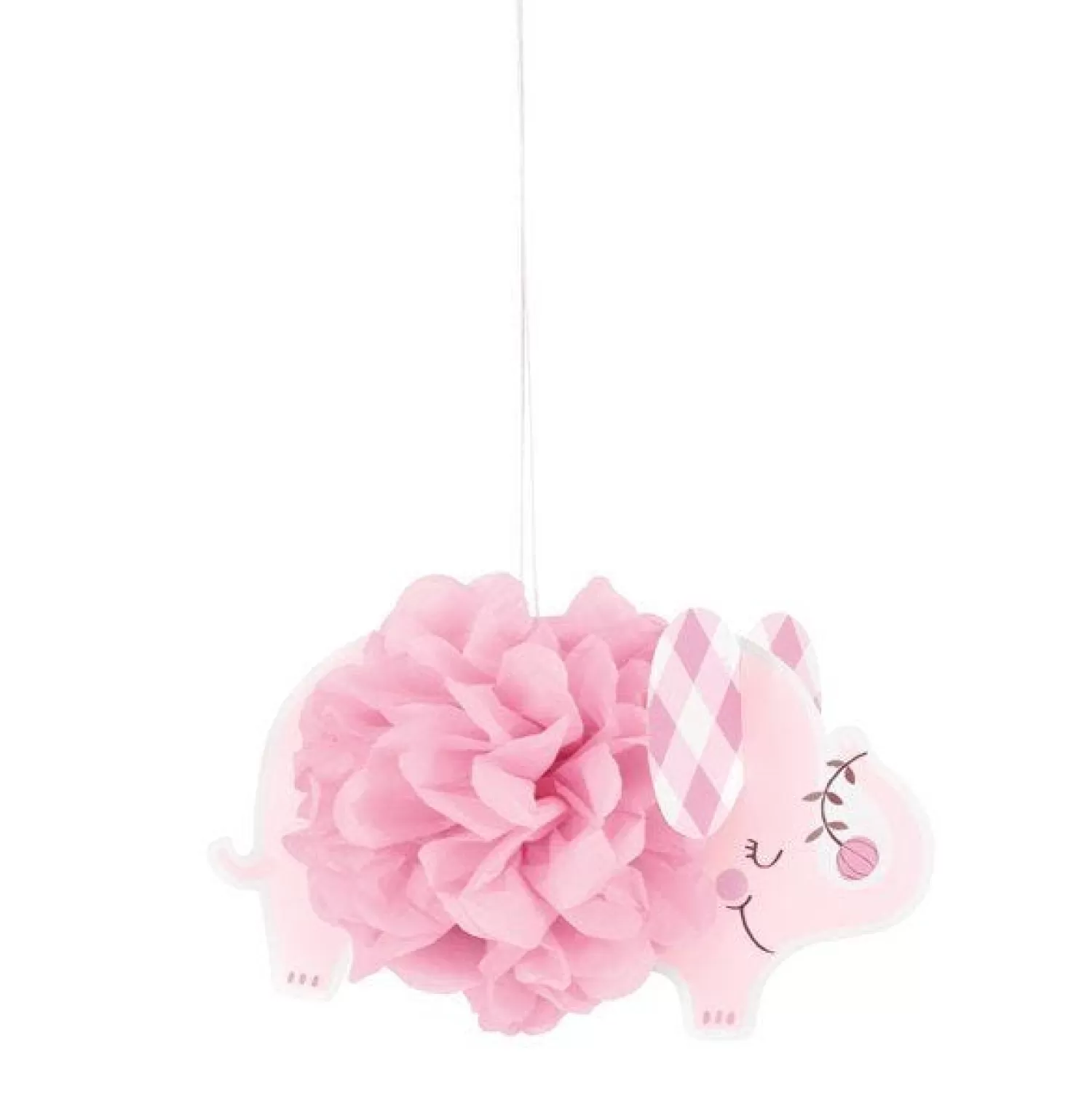 Discount Party Delights Pink Floral Elephant Pom Pom Decorations (3Pk)