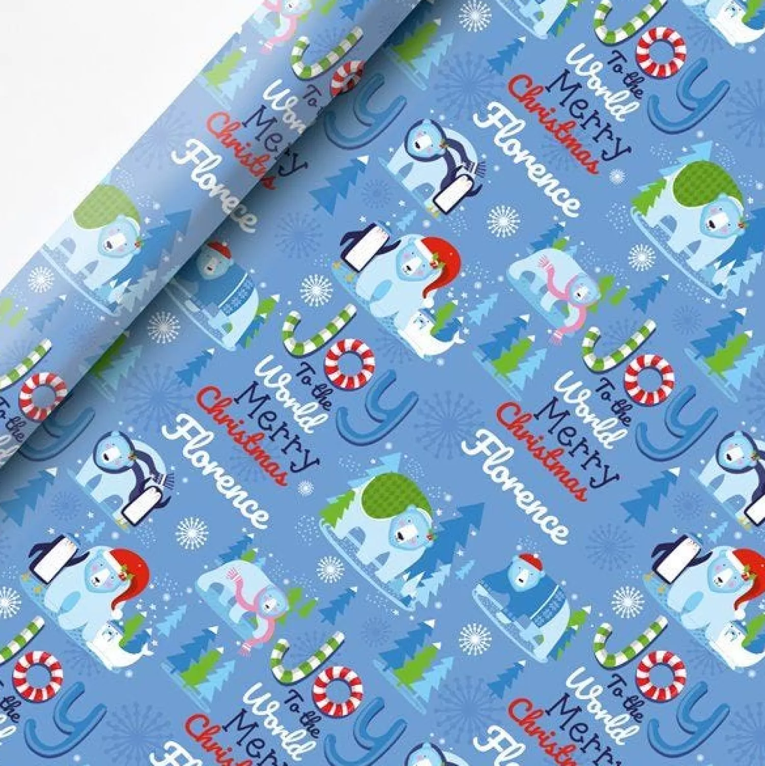 Polar Bear Christmas Personalised Wrapping Paper - 62 X 100Cm Sheet<Party Delights Fashion
