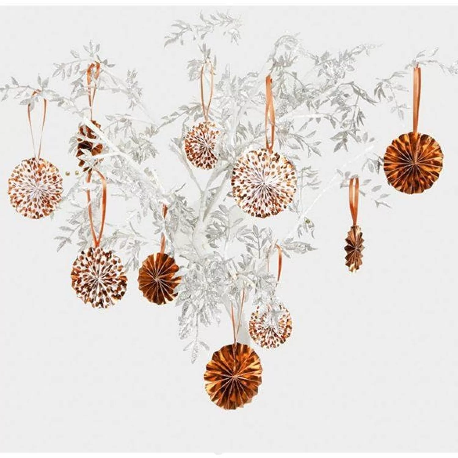 Hot Party Delights Rose Gold Dot Tree Decoration Pinwheels (10Pk)