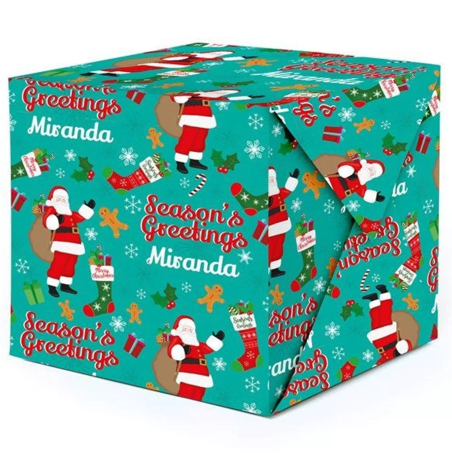 Season's Greetings Christmas Personalised Wrapping Paper - 62 X 100Cm Sheet<Party Delights Cheap