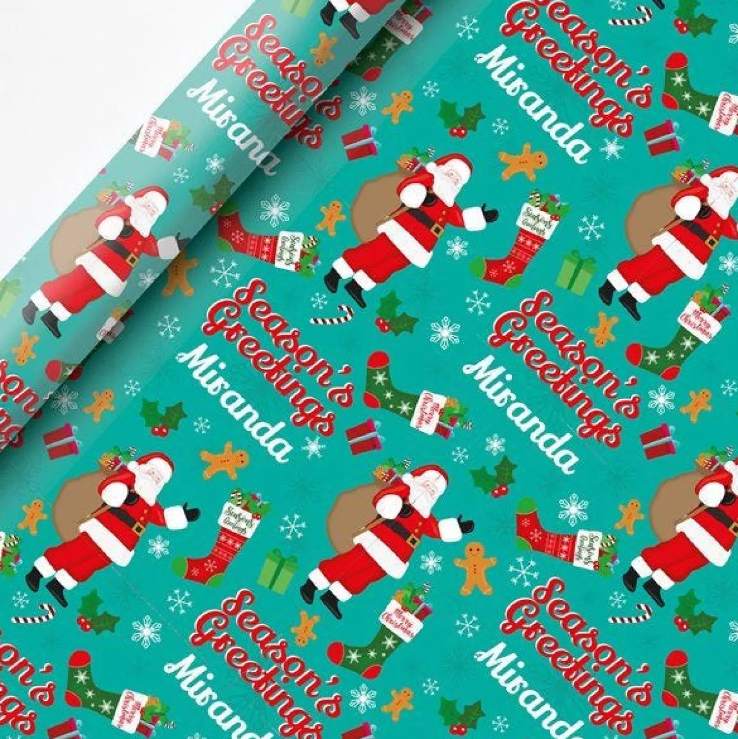Season's Greetings Christmas Personalised Wrapping Paper - 62 X 100Cm Sheet<Party Delights Cheap