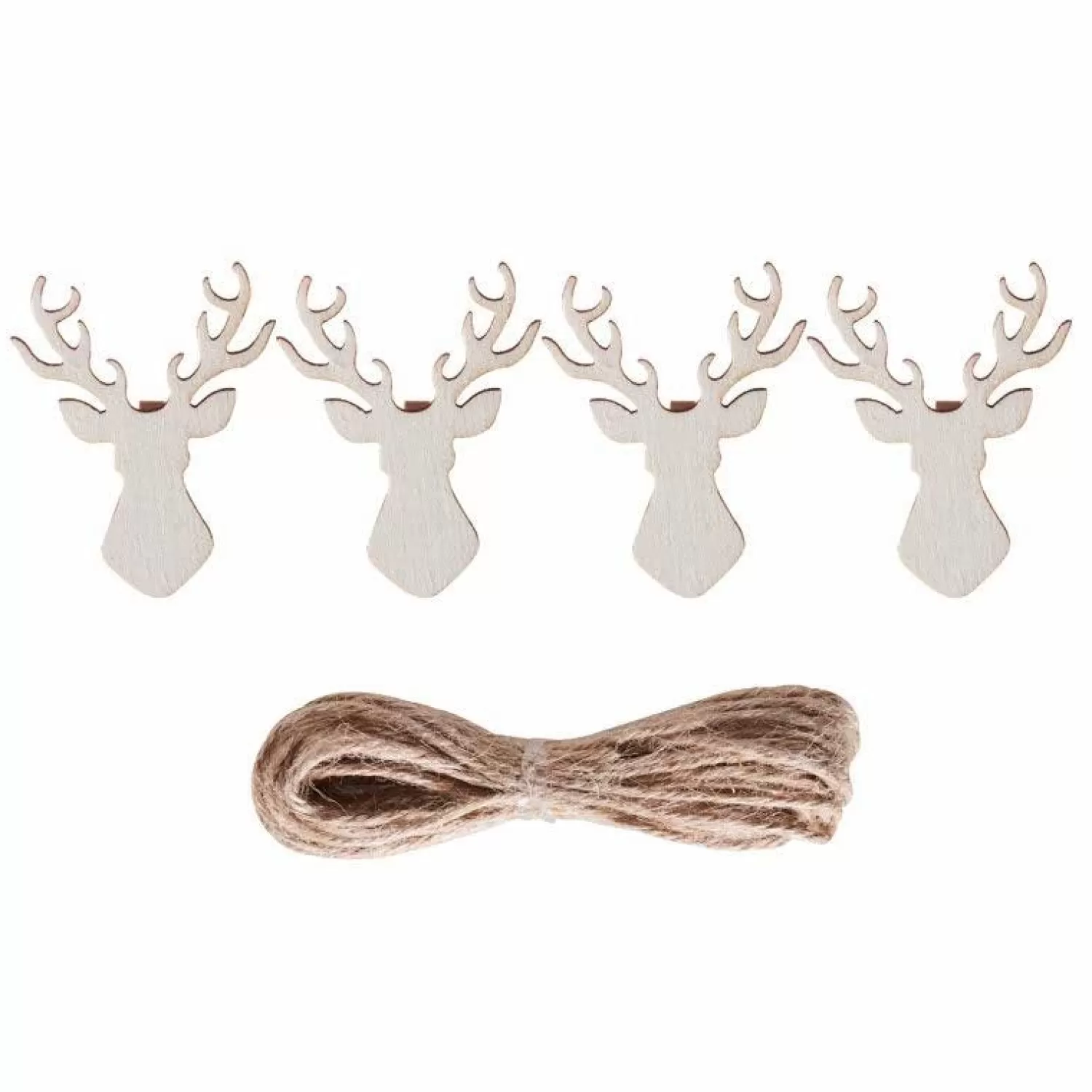 Stag Shaped Peg & Twine Hanging Christmas Card Holder - 3M<Party Delights Clearance