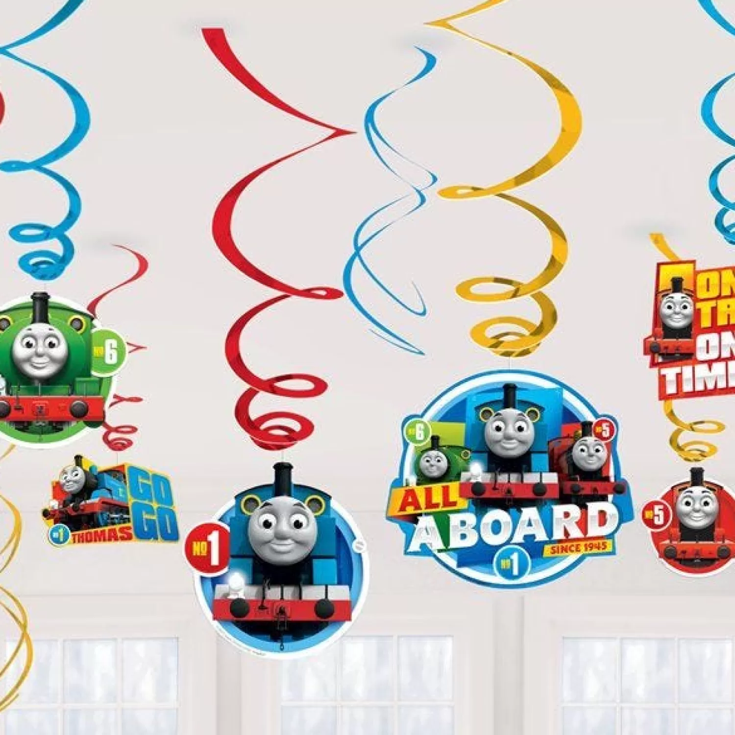 New Party Delights Thomas The Tank Engine Hanging Swirl Decorations (12Pk)