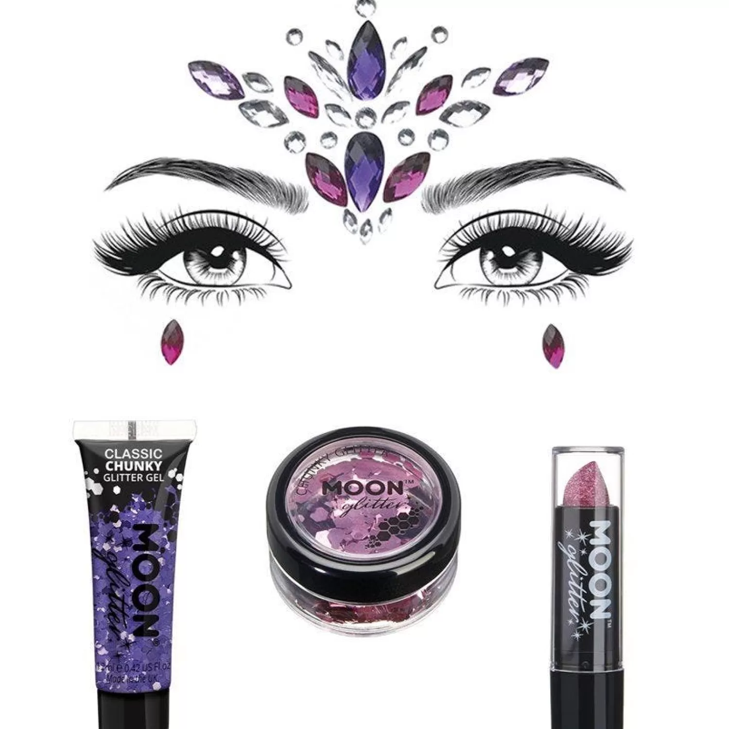 Online Party Delights Unicorn Glitter Face And Body Gem Kit