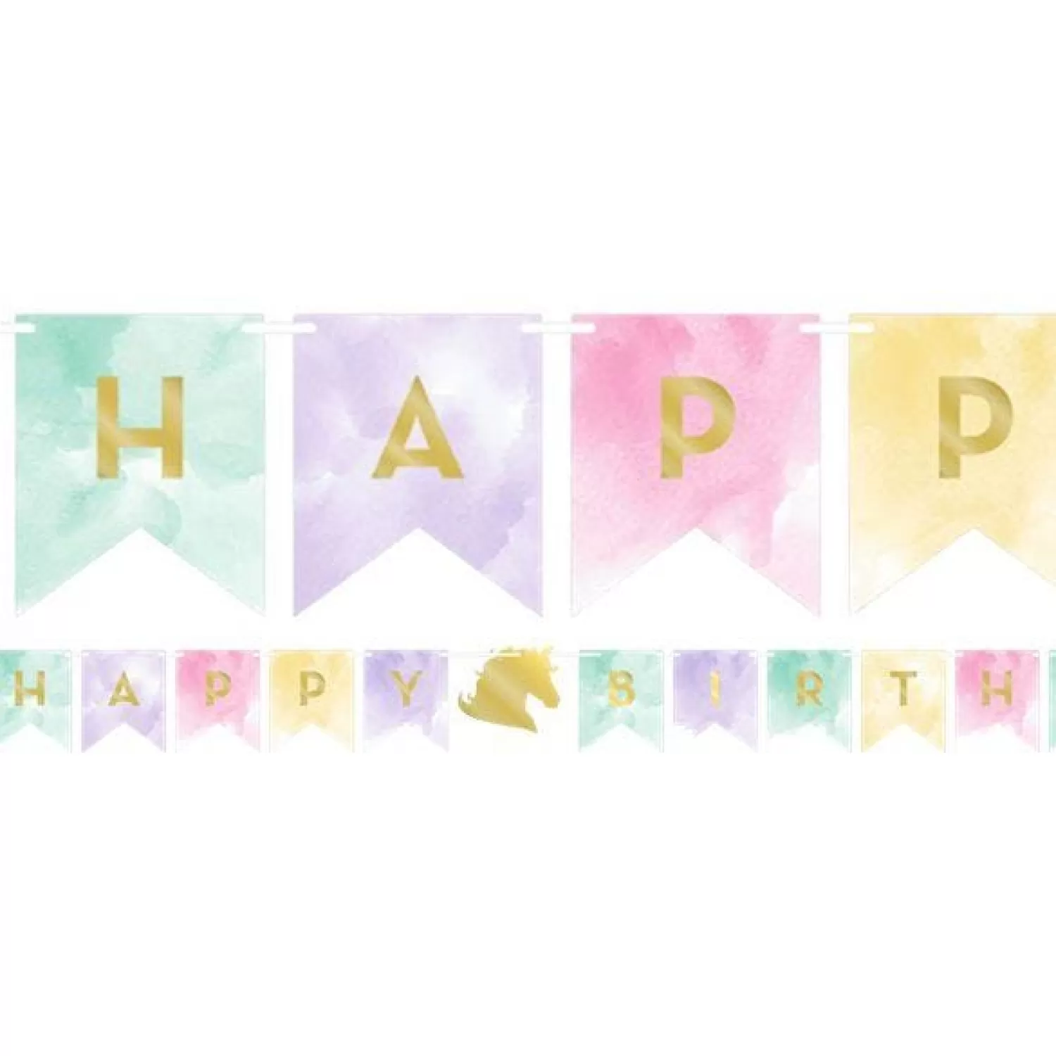 Online Party Delights Unicorn Sparkle 'Happy Birthday' Paper Banner - 2.4M
