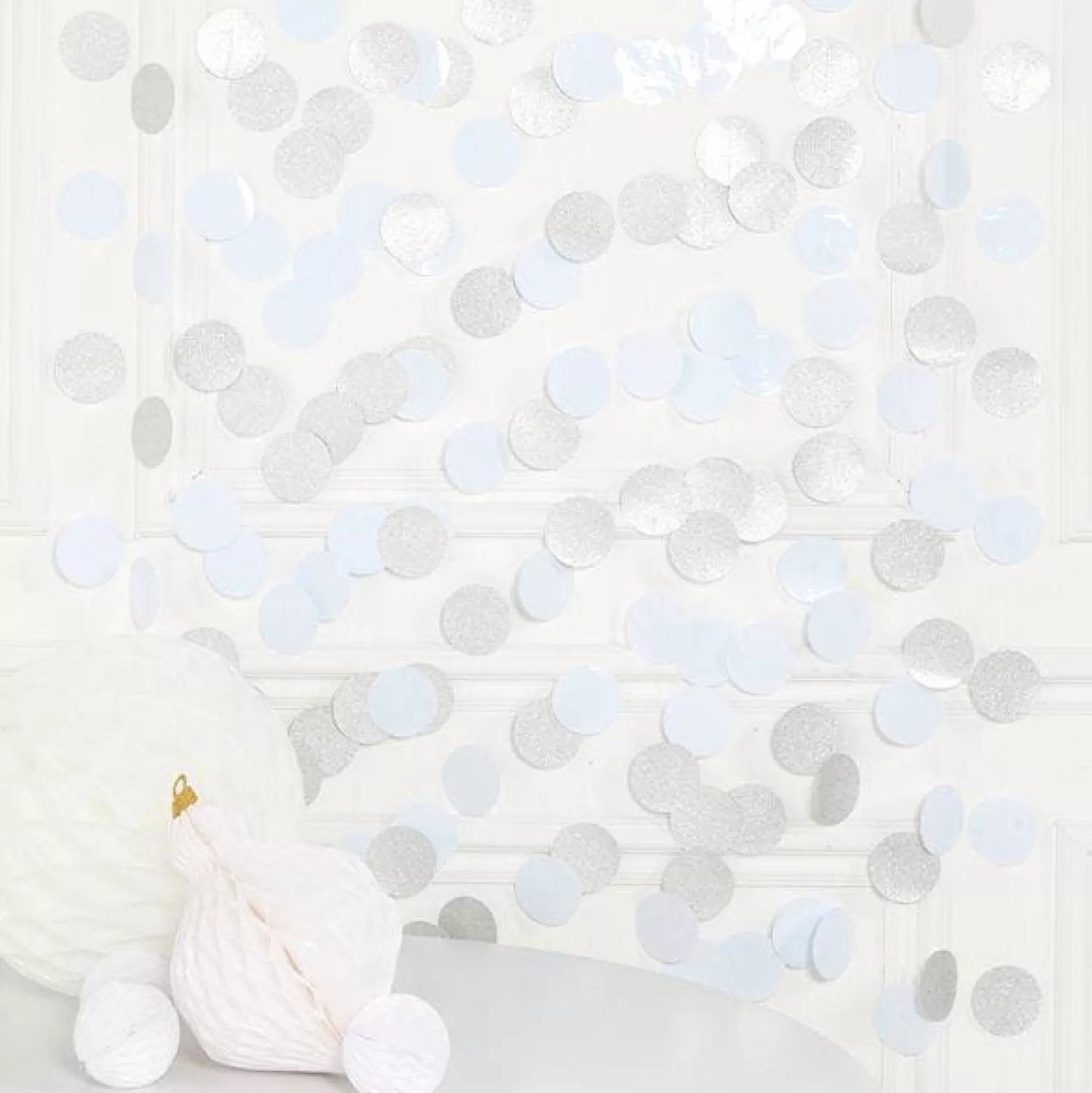 Hot Party Delights White Glitter Hanging String Decorations - 2.1M (6Pk)